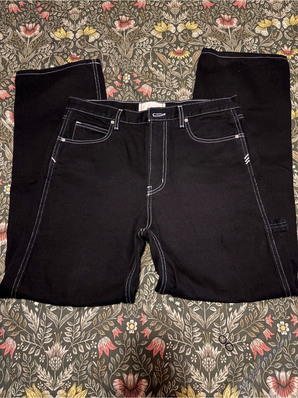 Men's BDG Black White Contrast-Stitch Jeans